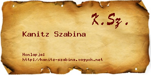 Kanitz Szabina névjegykártya